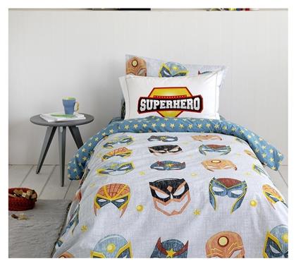 Superheroes Σετ Παιδική Παπλωματοθήκη Μονή με Μαξιλαροθήκη Βαμβακερή Superheroes 160x240εκ. Nima