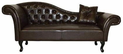 Niovi Vintage Ανάκλιντρο Chesterfield από Συνθετικό Δέρμα Καφέ Μ190xΠ61xΥ84εκ. HomeMarkt