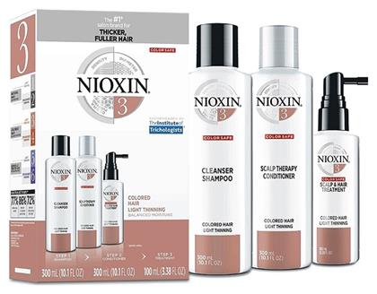 3 Colored Hair Light Thinning Σετ Περιποίησης Μαλλιών κατά της Τριχόπτωσης με Σαμπουάν 3τμχ Nioxin