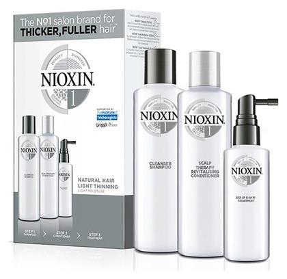 System 1 Trial Kit Σετ Περιποίησης Μαλλιών κατά της Τριχόπτωσης με Σαμπουάν 3τμχ Nioxin