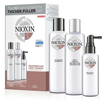 System 3 Trial Kit Σετ Περιποίησης Μαλλιών κατά της Τριχόπτωσης με Σαμπουάν for Colored Hair 3τμχ Nioxin