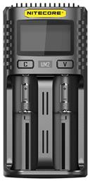 UM2 USB Φορτιστής 2 Μπαταριών Ni-MH/Ni-Cd/Li-ion Μεγέθους AA/AAA/D/18650 NiteCore
