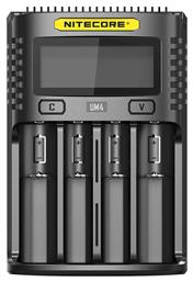 UM4 Φορτιστής 4 Μπαταριών Li-ion/Ni-Cd/Ni-MH Μεγέθους AA/AAA/D/18650 NiteCore