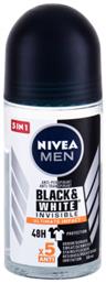 Men Black & White Invisible Ultimate Impact Anti-perspirant Αποσμητικό 48h σε Roll-On 50ml Nivea