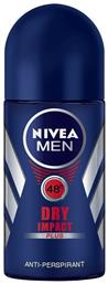 Men Dry Impact Plus Anti-perspirant Αποσμητικό 48h σε Roll-On 50ml Nivea