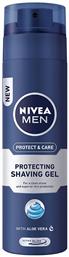 Men Protect & Care Gel Ξυρίσματος με Αλόη για Ευαίσθητες Επιδερμίδες 200ml Nivea