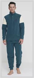 Χειμερινό Ανδρικό Παντελόνι Πιτζάμας Fleece Πράσινο Noidinotte