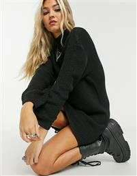 Noisy May knitted jumper dress with roll neck in black από το Asos