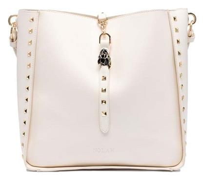 London Γυναικεία Τσάντα Ώμου Εκρού Nolah