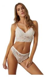 Δαντελένιο Σετ Εσωρούχων Bralette με Slip Μπεζ Norddiva Lingerie