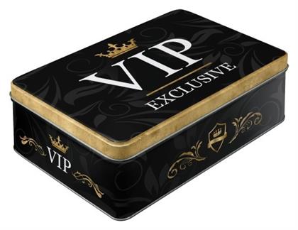 Vip Κουτί Γενικής Χρήσης με Καπάκι Μεταλλικό σε Μαύρο Χρώμα 23x16x7cm Nostalgic Art