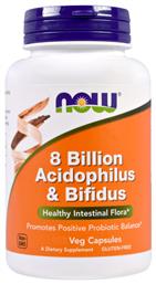 8 Billion Acidophilus & Bifidus 60 φυτικές κάψουλες Now Foods