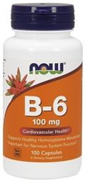B-6 Βιταμίνη 100mg 100 κάψουλες Now Foods