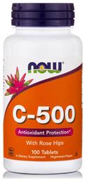 C-500 with Rose Hips Βιταμίνη 500mg 100 ταμπλέτες Now Foods