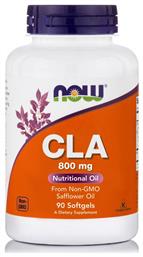 CLA Συμπλήρωμα Διατροφής 800mg 90 μαλακές κάψουλες Now Foods