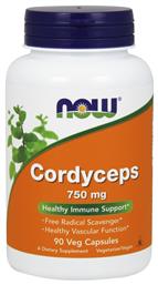 Cordyceps 750mg 90 φυτικές κάψουλες Now Foods