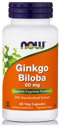 Ginkgo Biloba 60 φυτικές κάψουλες Now Foods
