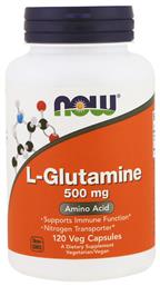 L-Glutamine 500mg 120 φυτικές κάψουλες Unflavoured Now Foods