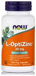 L-OptiZinc 30mg 100 κάψουλες Now Foods