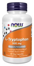 L-Tryptophan 500mg 60 φυτικές κάψουλες Now Foods