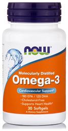 Molecularly Distilled Omega 3 Ιχθυέλαιο 1000mg 30 μαλακές κάψουλες Now Foods