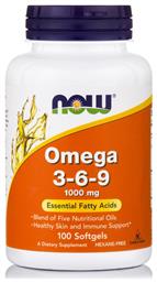Omega 3 6 9 Essential Fatty Acids 1000mg 100 μαλακές κάψουλες Now Foods