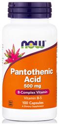 Pantothenic Acid Βιταμίνη 500mg 100 κάψουλες Now Foods