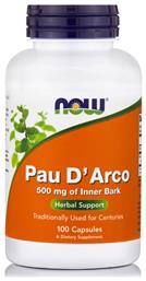 Pau D' Arco 500mg 100 φυτικές κάψουλες Now Foods