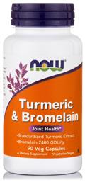 Turmeric & Bromelain 90 φυτικές κάψουλες Now Foods