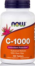 Now Foods Vitamin C Rose Hips Sustained Release 1000mg 100 ταμπλέτες