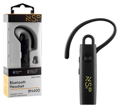 BN400 Earbud Bluetooth Handsfree Ακουστικό Μαύρο NSP