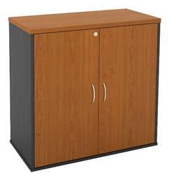 Ντουλάπι Γραφείου Ξύλινο με Κλειδαριά Dark Grey / Cherry 80x40x82cm - Woodwell