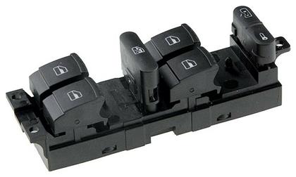 Διακόπτης Παραθύρων Αυτοκινήτου για Skoda Fabia / Octavia / Superb Κόκκινος Φωτισμός 9pin Μαύρο NTY