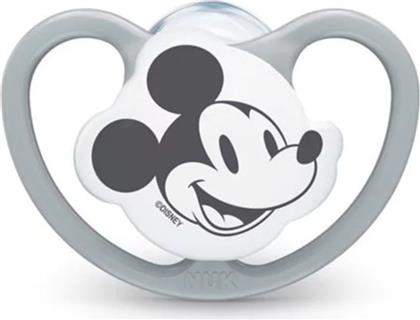 Nuk Ορθοδοντική Πιπίλα Σιλικόνης για 18-36 μηνών Space Mickey & Minnie με Θήκη Γκρι