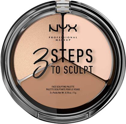 Nyx Professional Makeup 3 Steps To Sculpt Παλέτα Contouring Fair 15gr