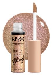 Makeup Butter Gloss Bling Απαλό & Μεταξένιο Lip Gloss Λαμπερά Χείλη 8ml 01 Bring Bling Nyx Professional