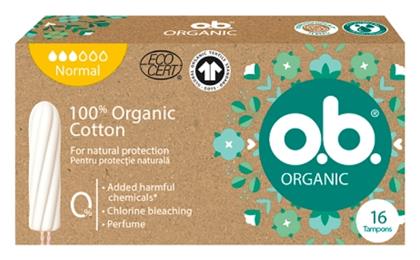 O.B. Ταμπόν Organic 100% Organic Cotton Tampons για Κανονική Ροή 16τμχ από το ΑΒ Βασιλόπουλος