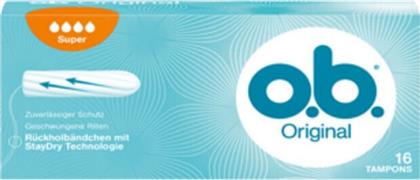 O.B. Ταμπόν Original Curved Grooves για Αυξημένη Ροή 16τμχ