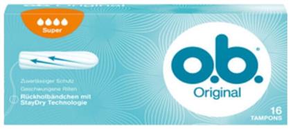O.B. Ταμπόν Original Curved Grooves για Αυξημένη Ροή 16τμχ - OB