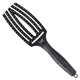 Fingerbrush Combo Medium Βούρτσα Μαλλιών για Χτένισμα Μαύρη Olivia Garden