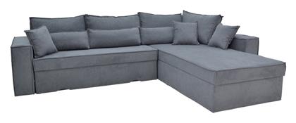 Olymp Ιι Γωνιακός Καναπές Κρεβάτι 283x214x83εκ. Γκρι Απόχρωση - Pakketo