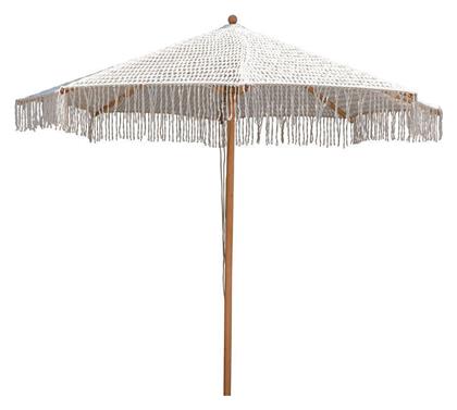 Ομπρέλα Δαπέδου Ξύλινη Μπεζ με Βολάν 2.5x2.5m - Woodwell