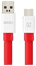 Flat USB 2.0 Cable USB-C male - USB-A male Κόκκινο 1m (0202003201) OnePlus