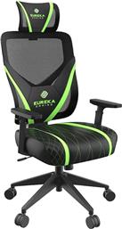 Onex GE300 Καρέκλα Gaming Δερματίνης με Ρυθμιζόμενα Μπράτσα Μαύρο/Πράσινο