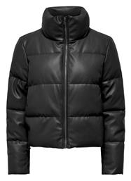 Μπουφάν από Δερματίνη Black Only