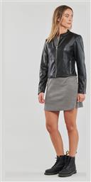 Δερμάτινο Γυναικείο Biker Jacket Μαύρο Only