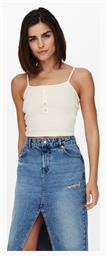 Γυναικείο Crop Top με Τιράντες Καλοκαιρινό Λευκό Only