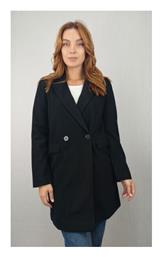 Γυναικείο Μαύρο Παλτό με Κουμπιά Only