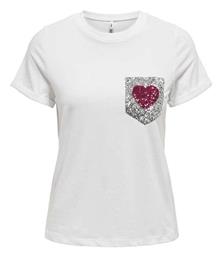 Life Γυναικείο Αθλητικό T-shirt Fast Drying Λευκό Only
