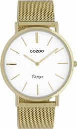 Oozoo Vintage Ρολόι με Χρυσό Μεταλλικό Μπρασελέ